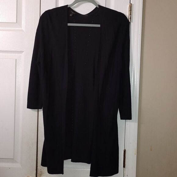 Talbots Petites navy open front cardigan Spring light weight Sz PL - Picture 1 of 5